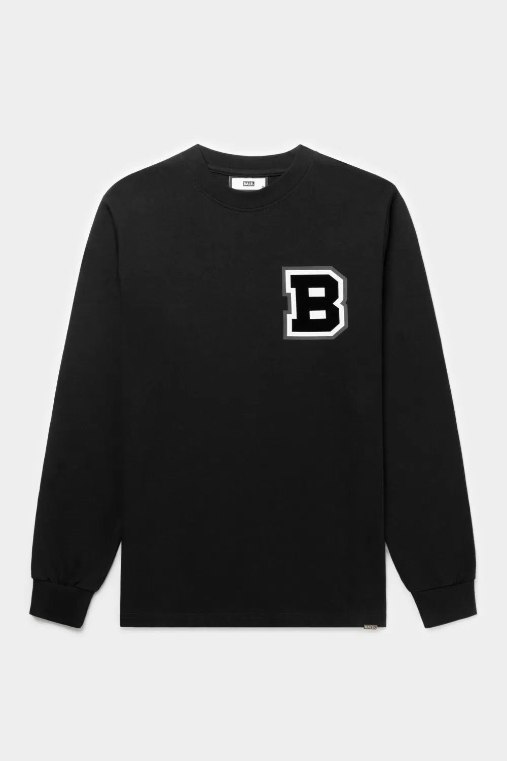 New Franck Relaxed B Crest Longsleeve Jet Black Heren T-Shirts