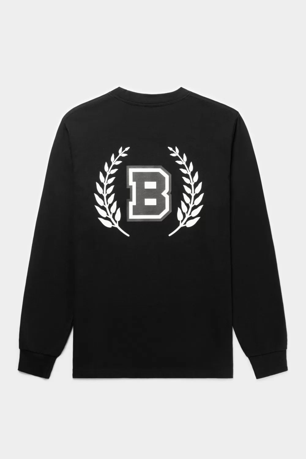 New Franck Relaxed B Crest Longsleeve Jet Black Heren T-Shirts