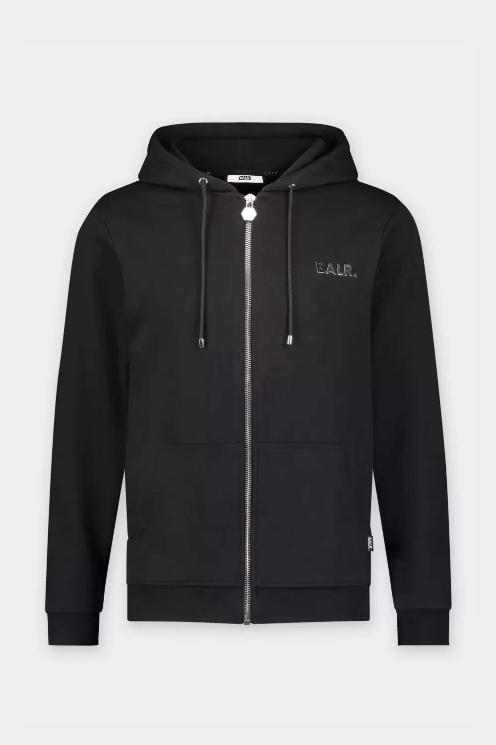 Fashion Q-Series Straight Zipped Hoodie Men Black Heren Sweatshirts