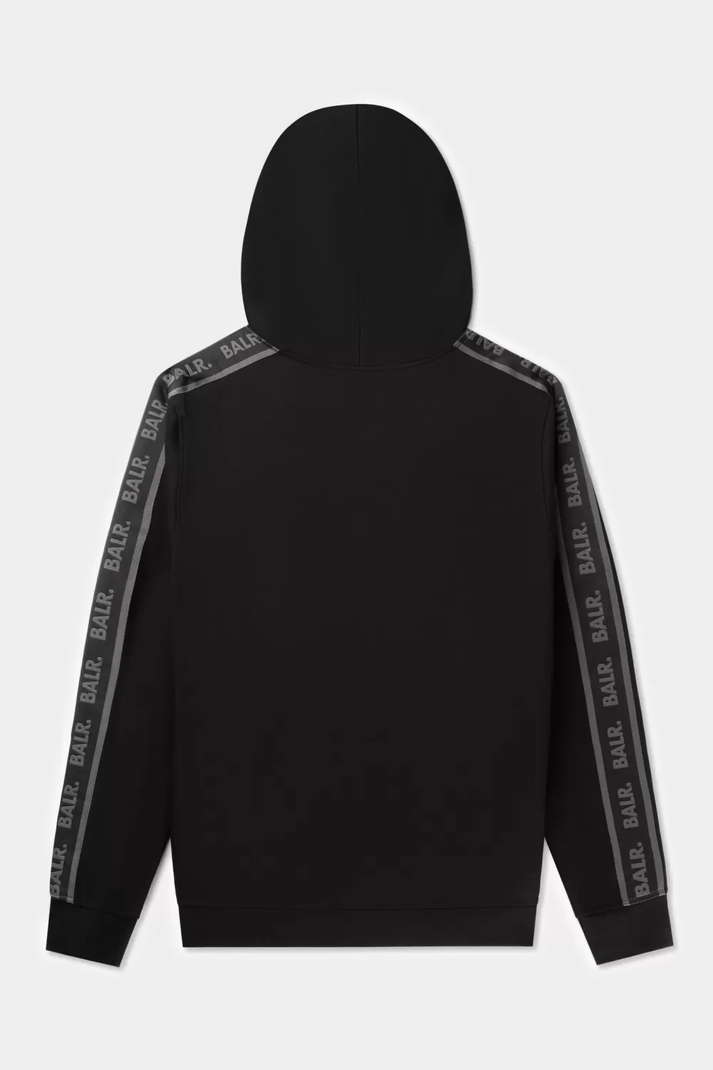 Fashion Q-Tape Zip Through Hoodie Jet Black Heren Sweatshirts