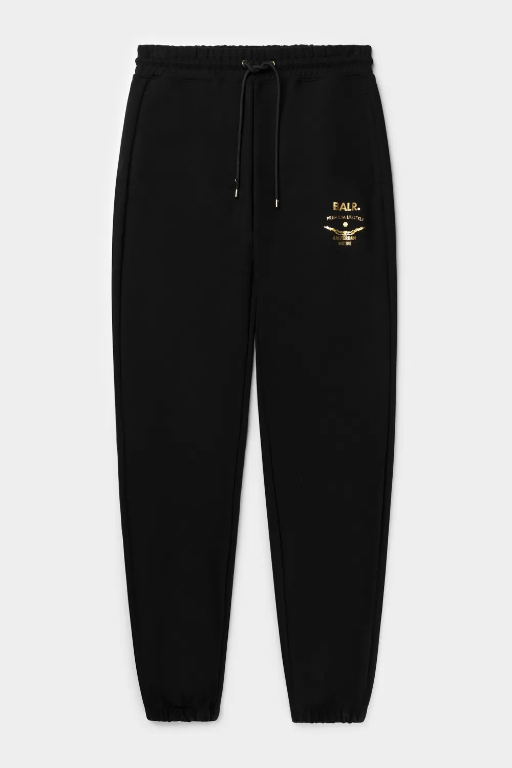 Cheap Regular Gold Emblem Jogger Jet Black Heren Broek