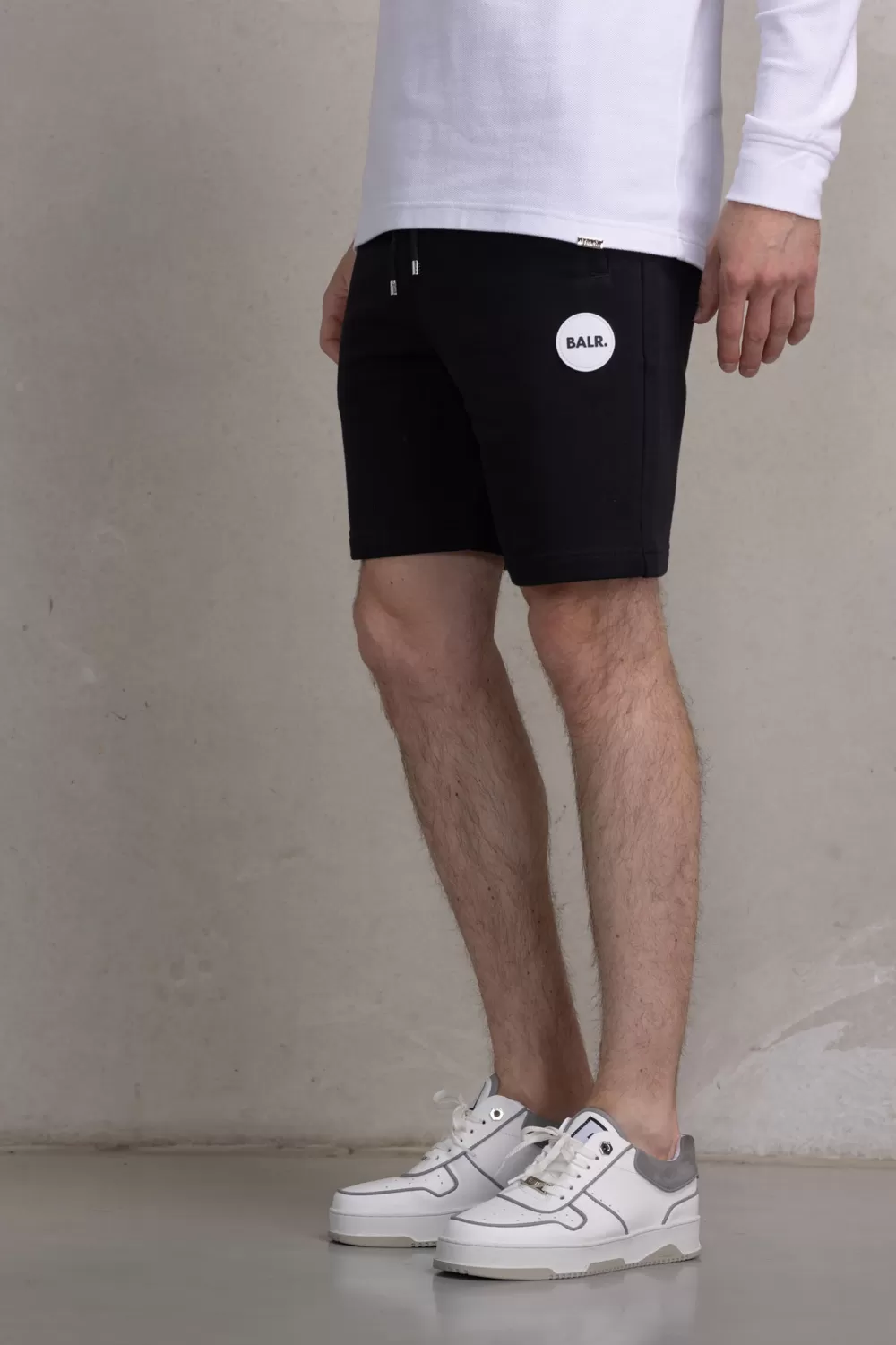 Cheap Tony Regular Round Rubber Badge Sweat Shorts Jet Black Heren Shorts